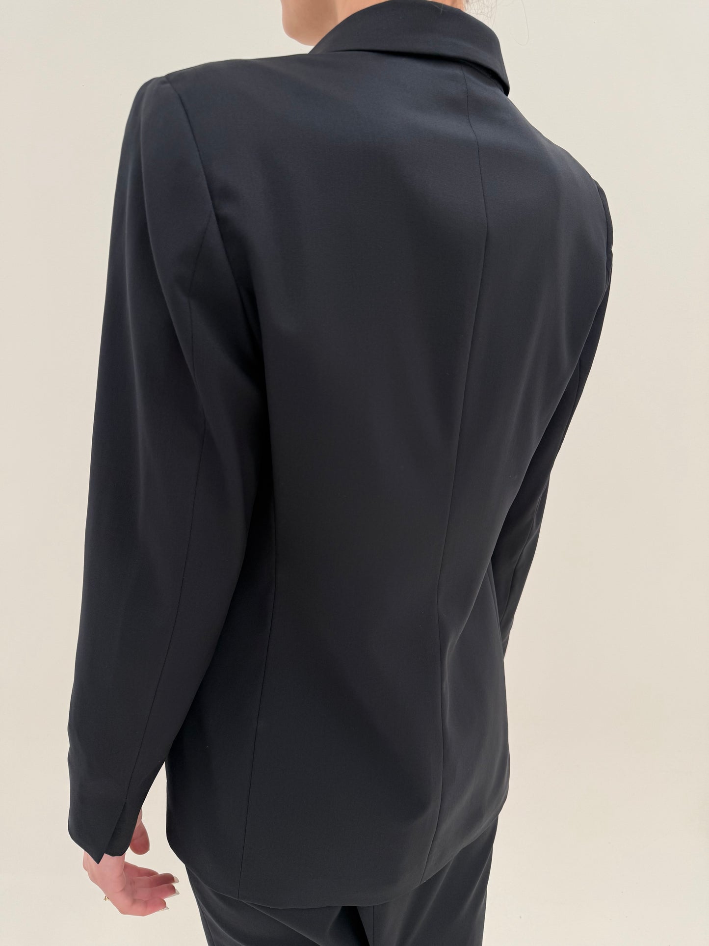Deux piece Burberry business clasic cu sacou cambrat și fustă creion Navy blue