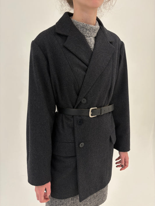 Sacou plus size italian din stofă de lana extrafina excepțională