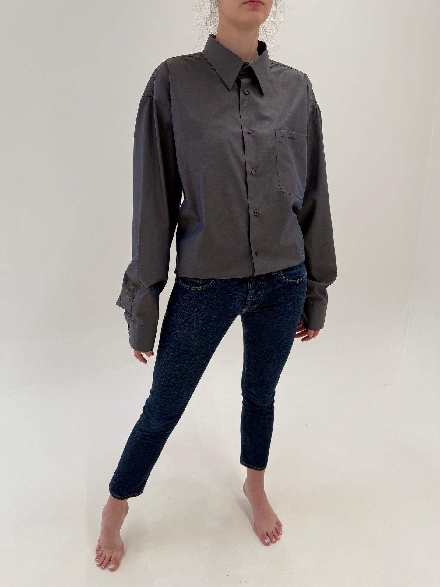 Jeans Prada ușor modelatori dark wash capri / petite