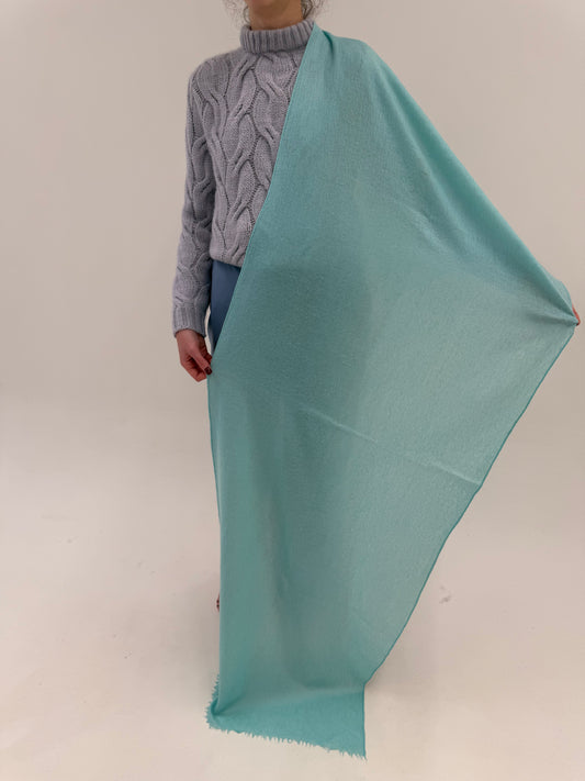 Shawl din cașmir mint green