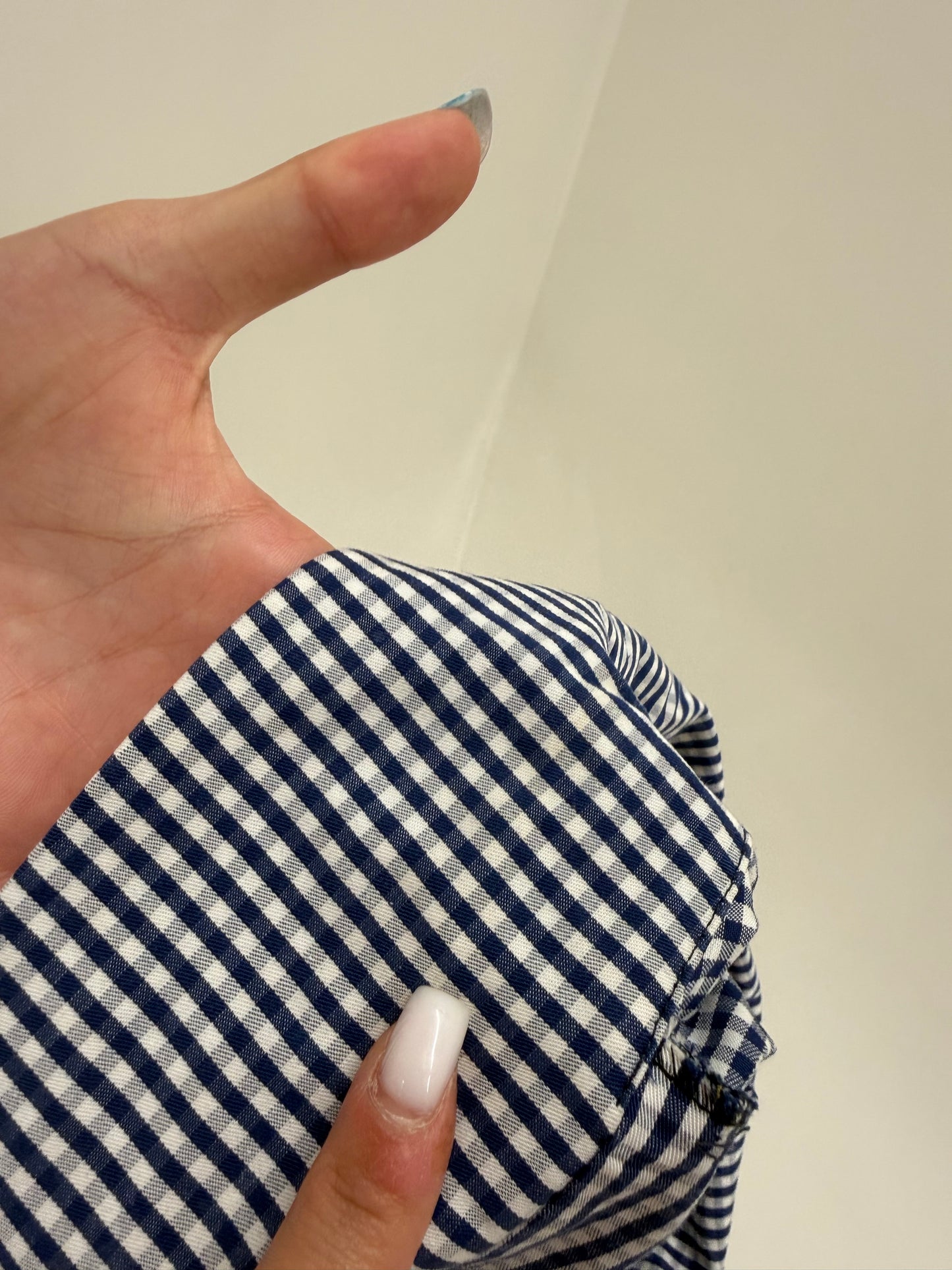 Sacou premium italian gingham cambrat cu nasturi aurii și revere rotunjite