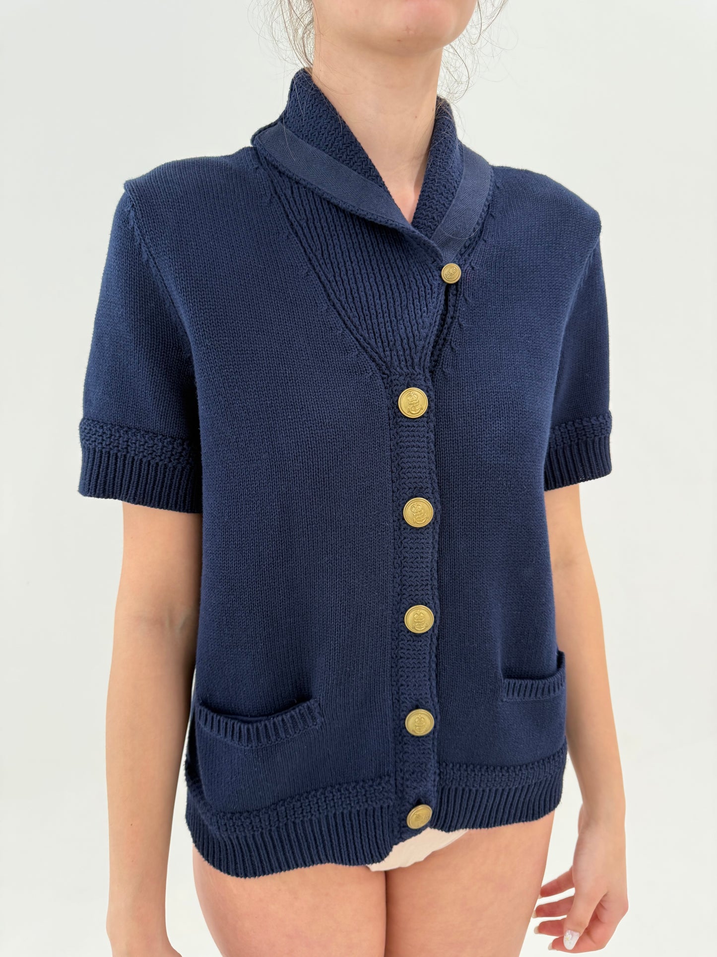 Top Ralph Lauren din bumbac cu nasturi aurii