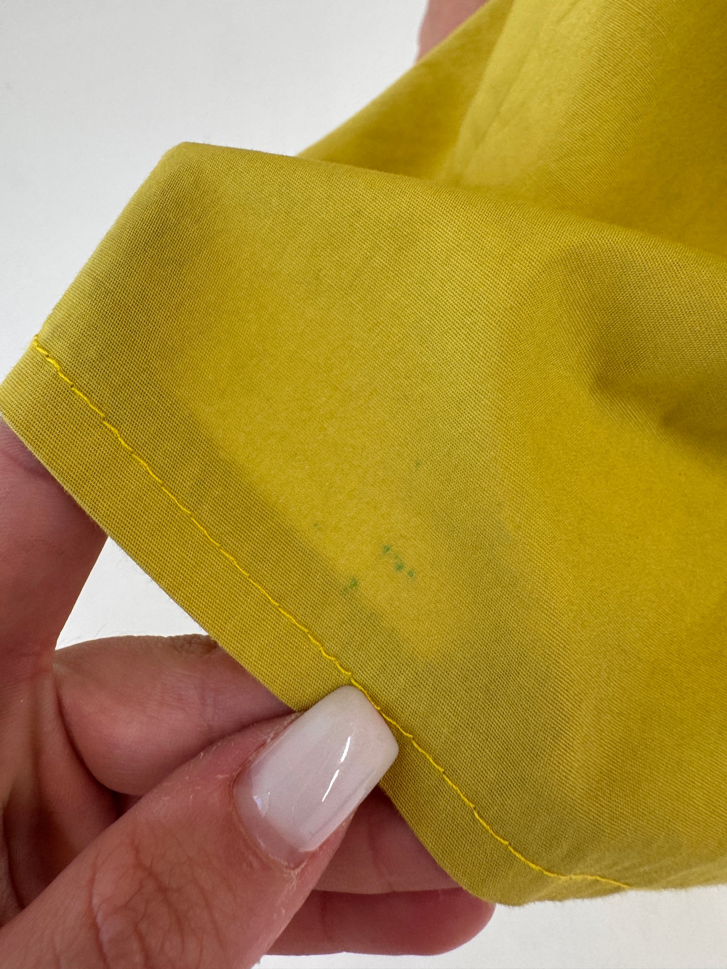 Rochie chartreuse cu mâneci spectaculoase din poplin de bumbac
