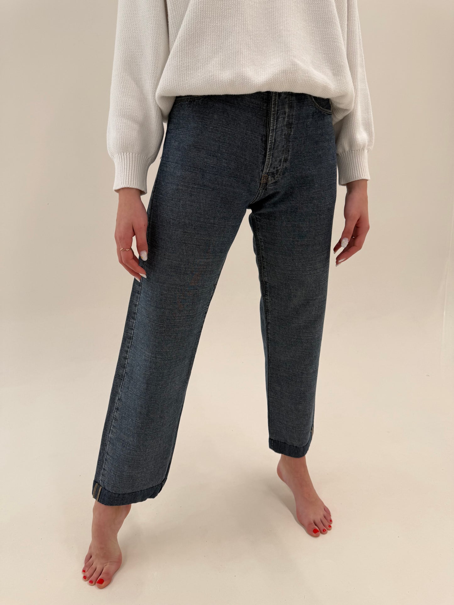 Jeans luxury Armani din bumbac cu in