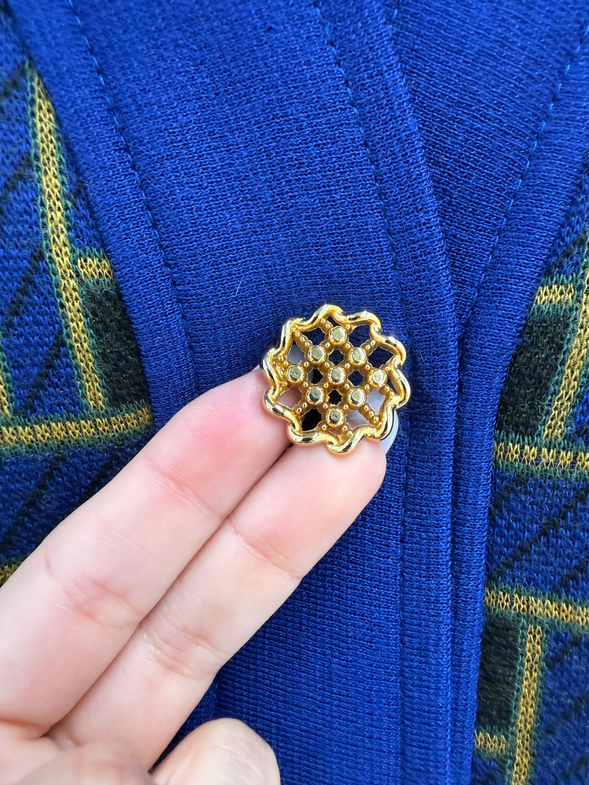 Sacou vintage italian de designer din tricot dens cu ținuta de lana extrafina