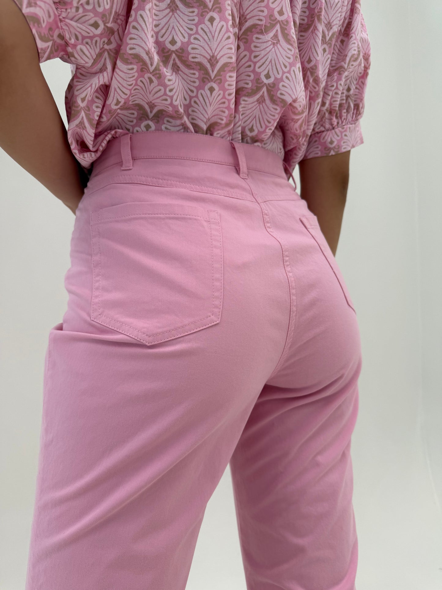 Pantaloni premium ultra confort din bumbac modelator powder Pink