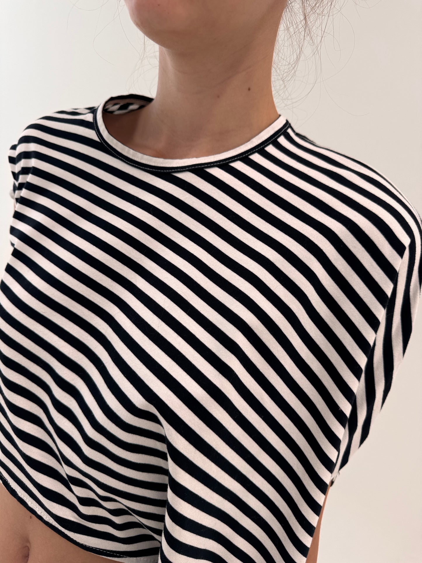 Top asimetric de arhivă Junya Watanabe Comme des Garçons în dungi