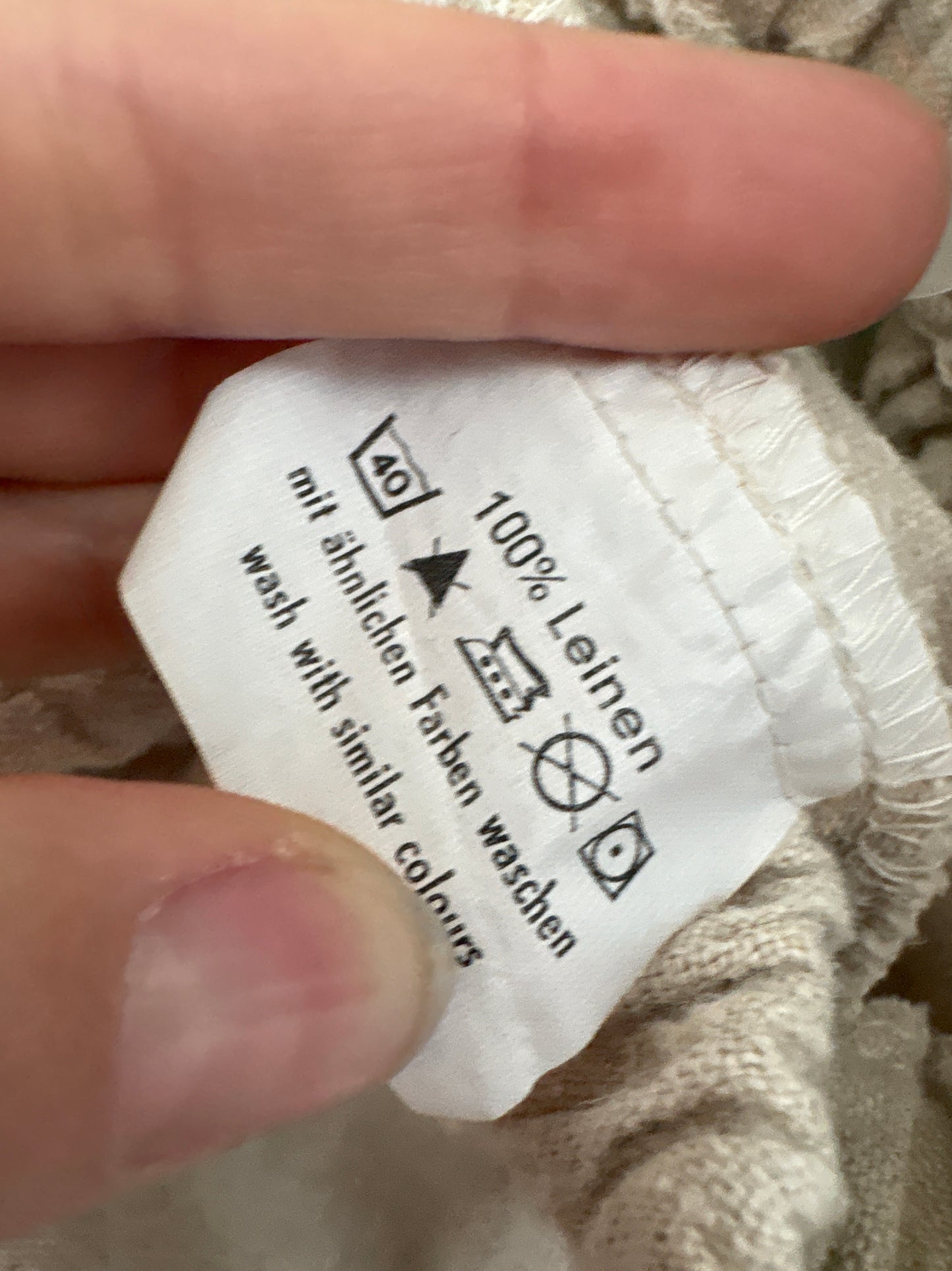 Pantaloni din pânză de in sand nude petite cu talie ultra înaltă elastică