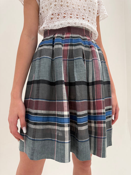 Fustă plisata vintage Max Mara din in excepțional cu talie ultra înaltă