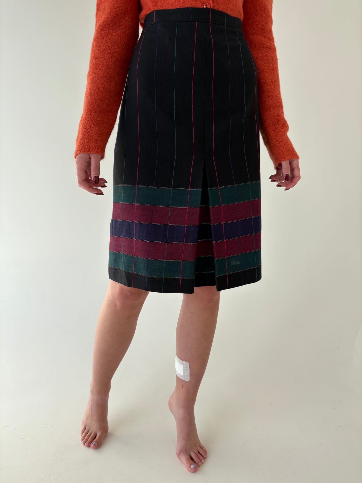 Fustă cu talie ultra înaltă din lana extrafina în culori superbe