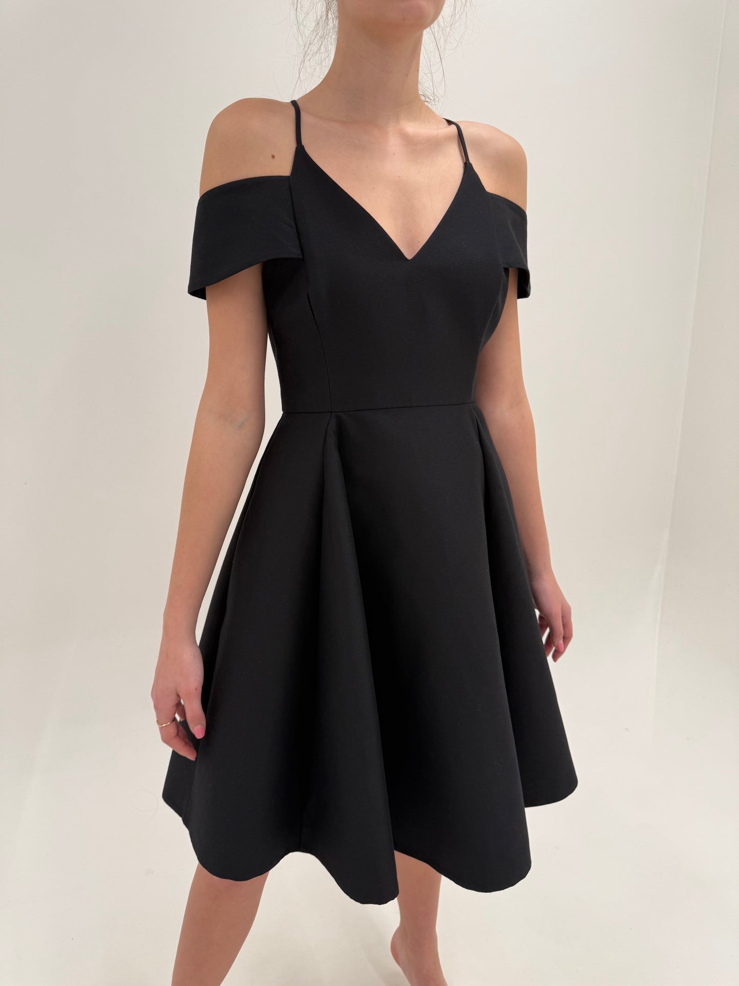 LBD luxury Halston in croi de ani 50 din mătase naturală și bumbac