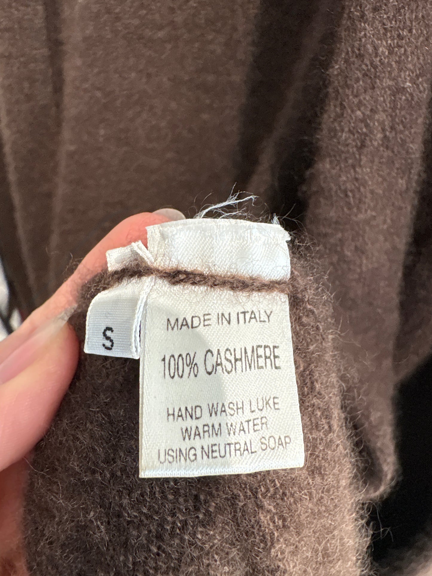 Cardigan maxi tall din cașmir italian chocolate brown multiply