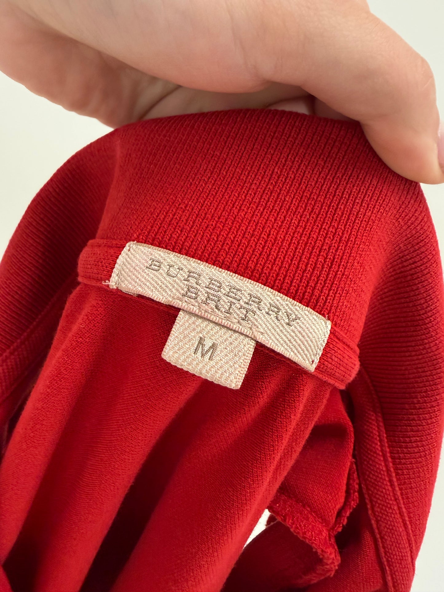 Top Burberry polo casual din bumbac texturat
