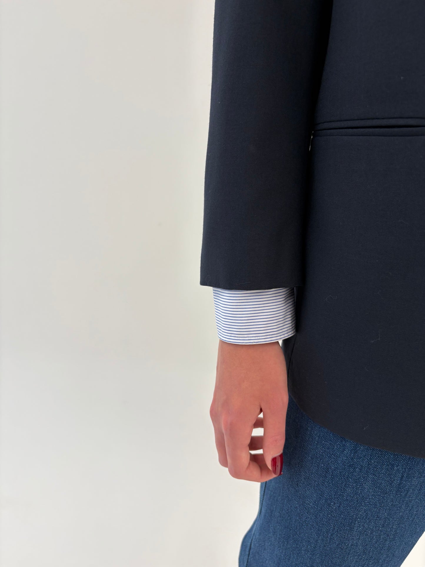 Sacou petite italian Navy blue din lana extrafina