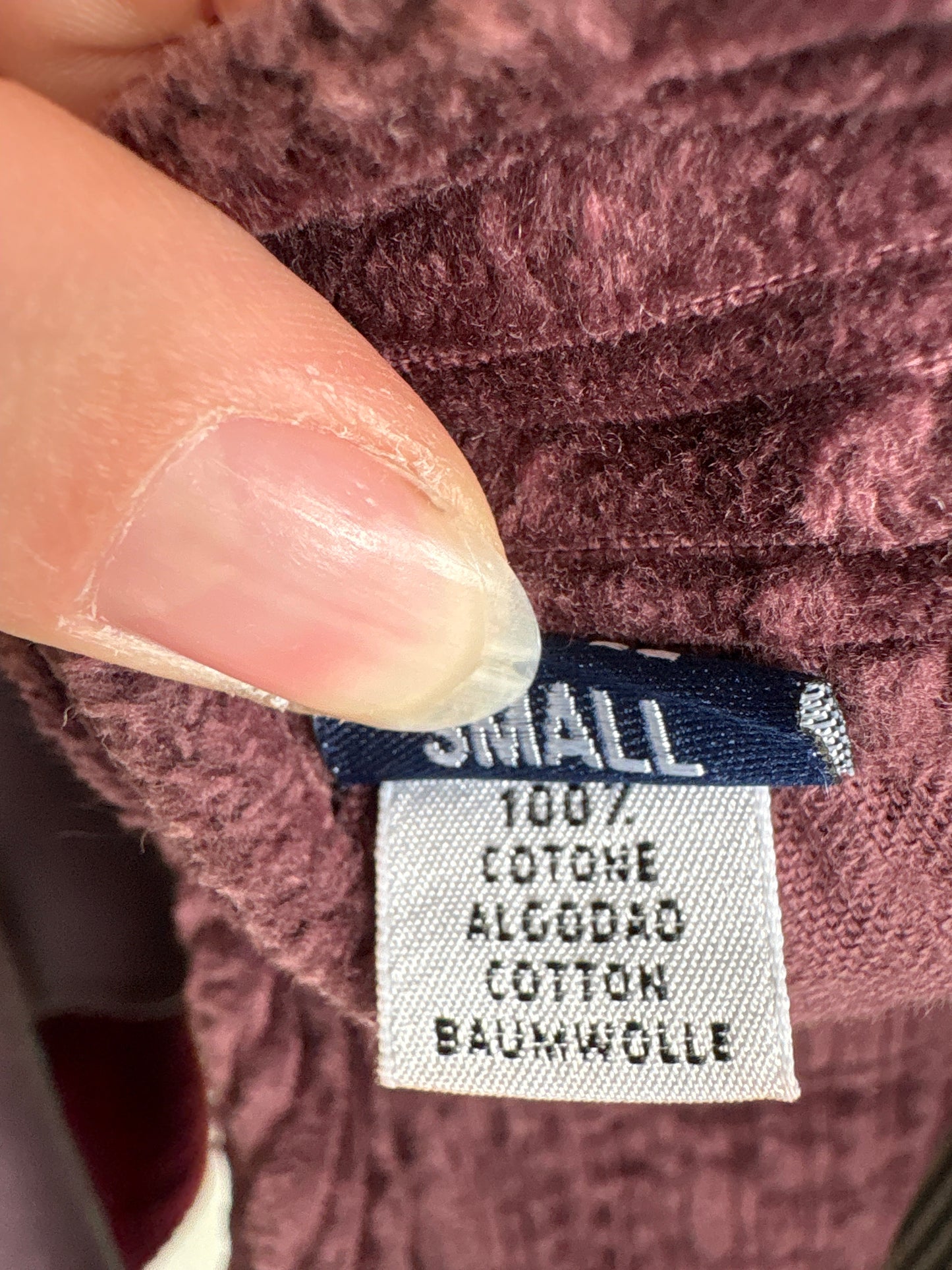 Fustă vintage maxi aubergine din corduroy cu talie ultra înaltă