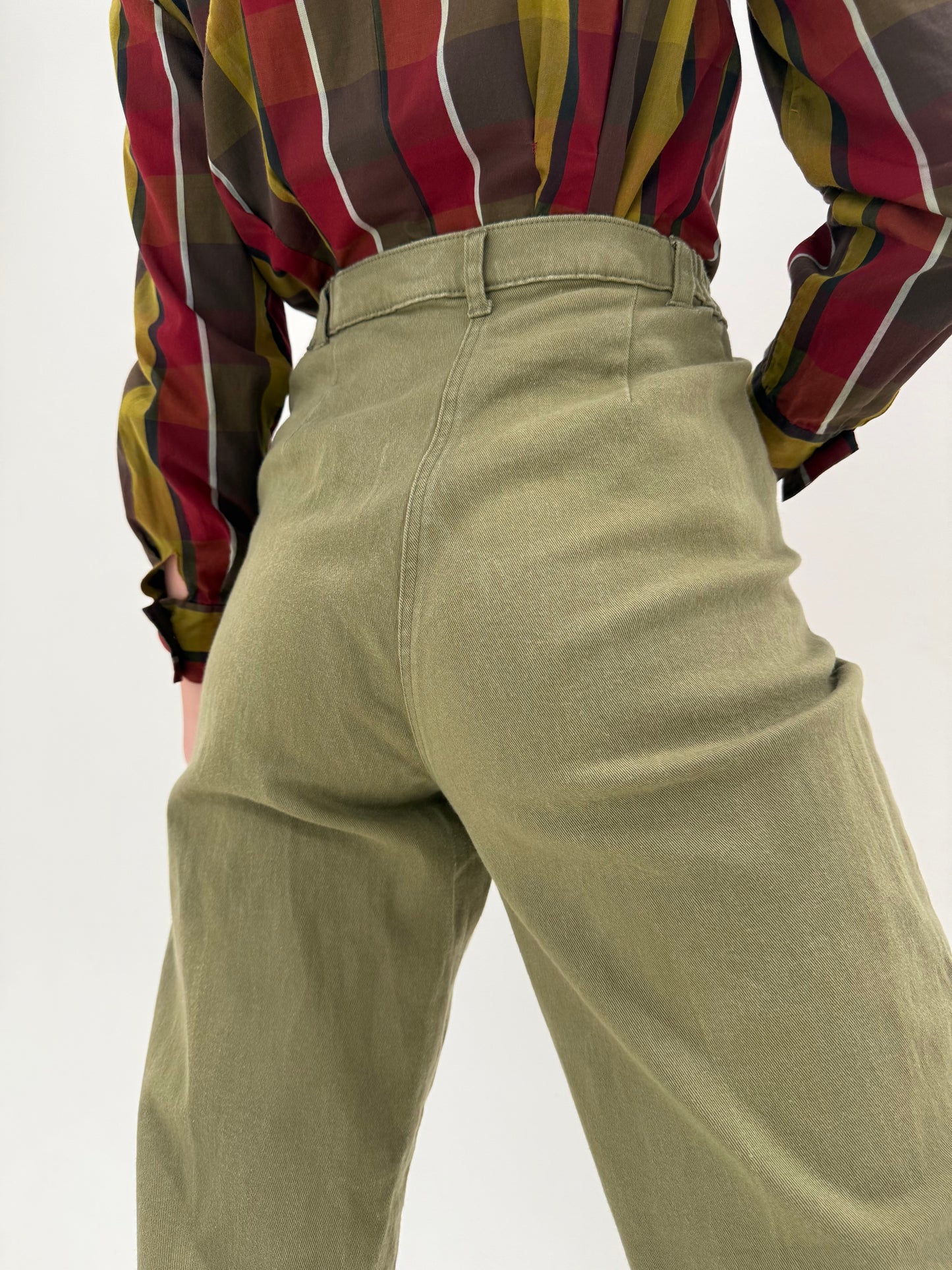Jeans vintage premium Sage green ultra modelatori confort mom fit