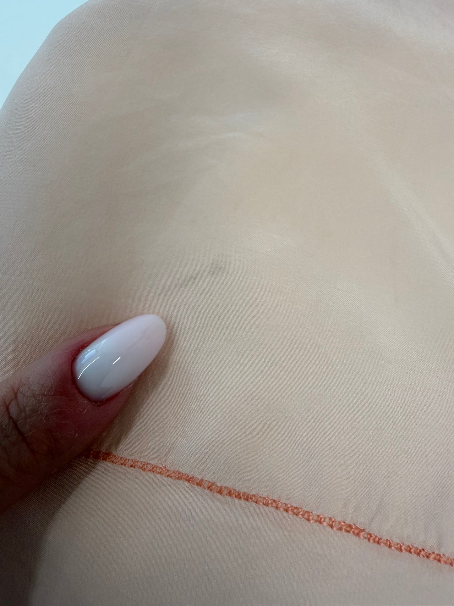 Fustă maxi light pink din mătase naturală în bie cu talie elastică