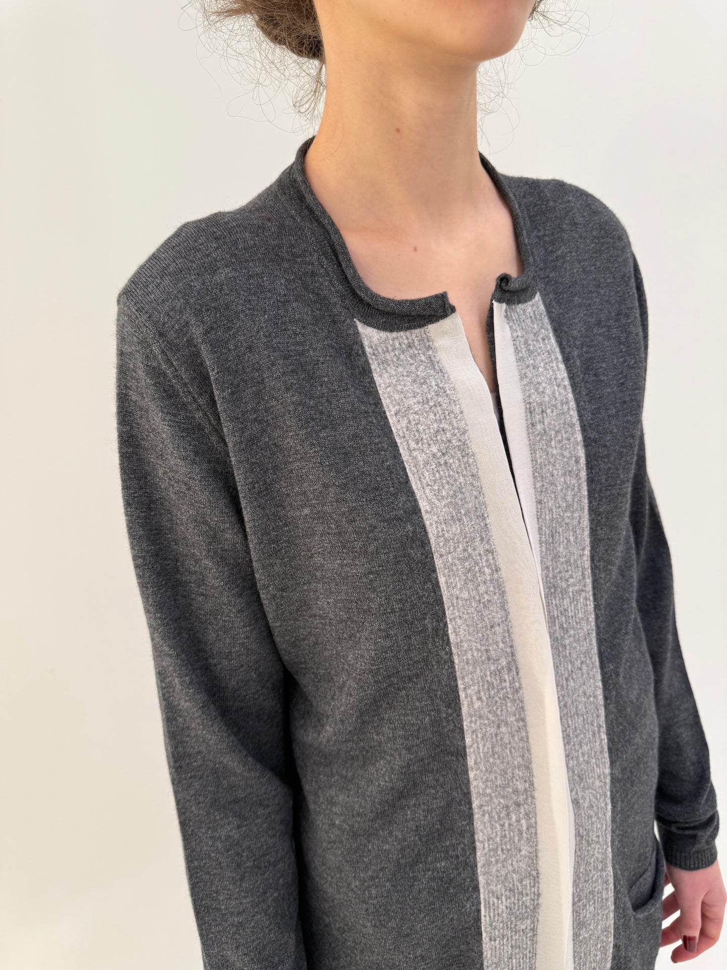 Set de brand luxury italian din cașmir cu lana merino și inserții de mătase naturală