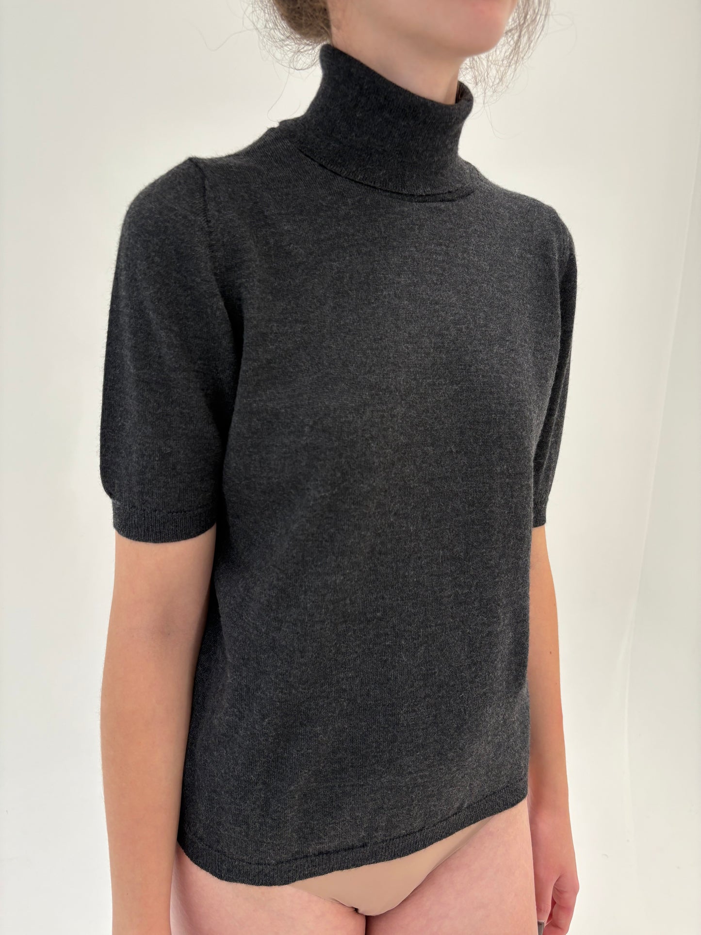 Maleta charcoal gray din lana merino extrafina