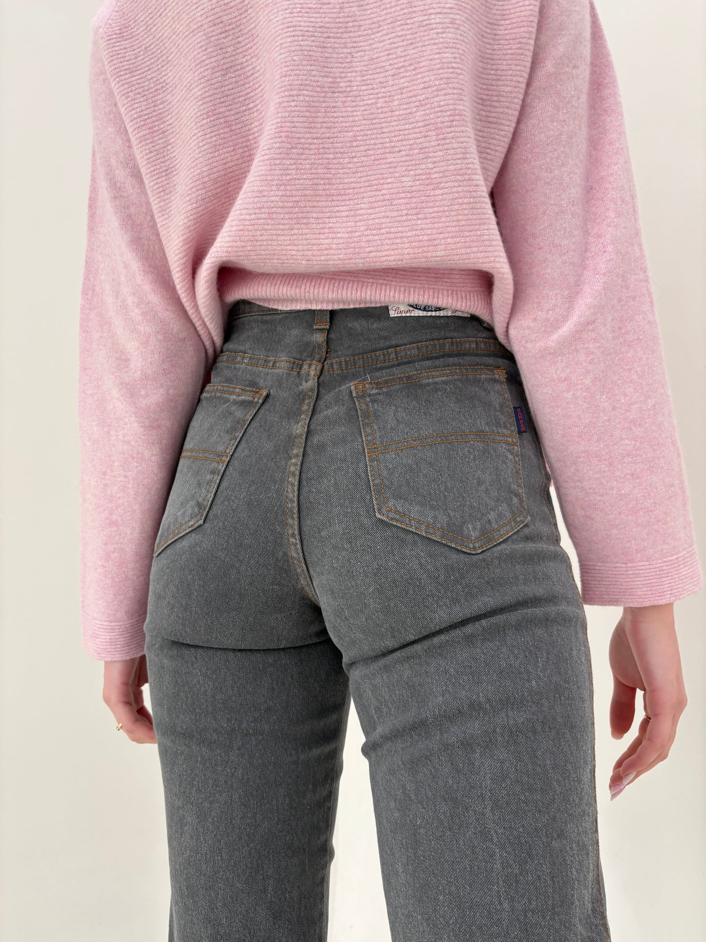 Jeans ultra premium vintage super modelatori din jeans gros cu talie ultra înaltă