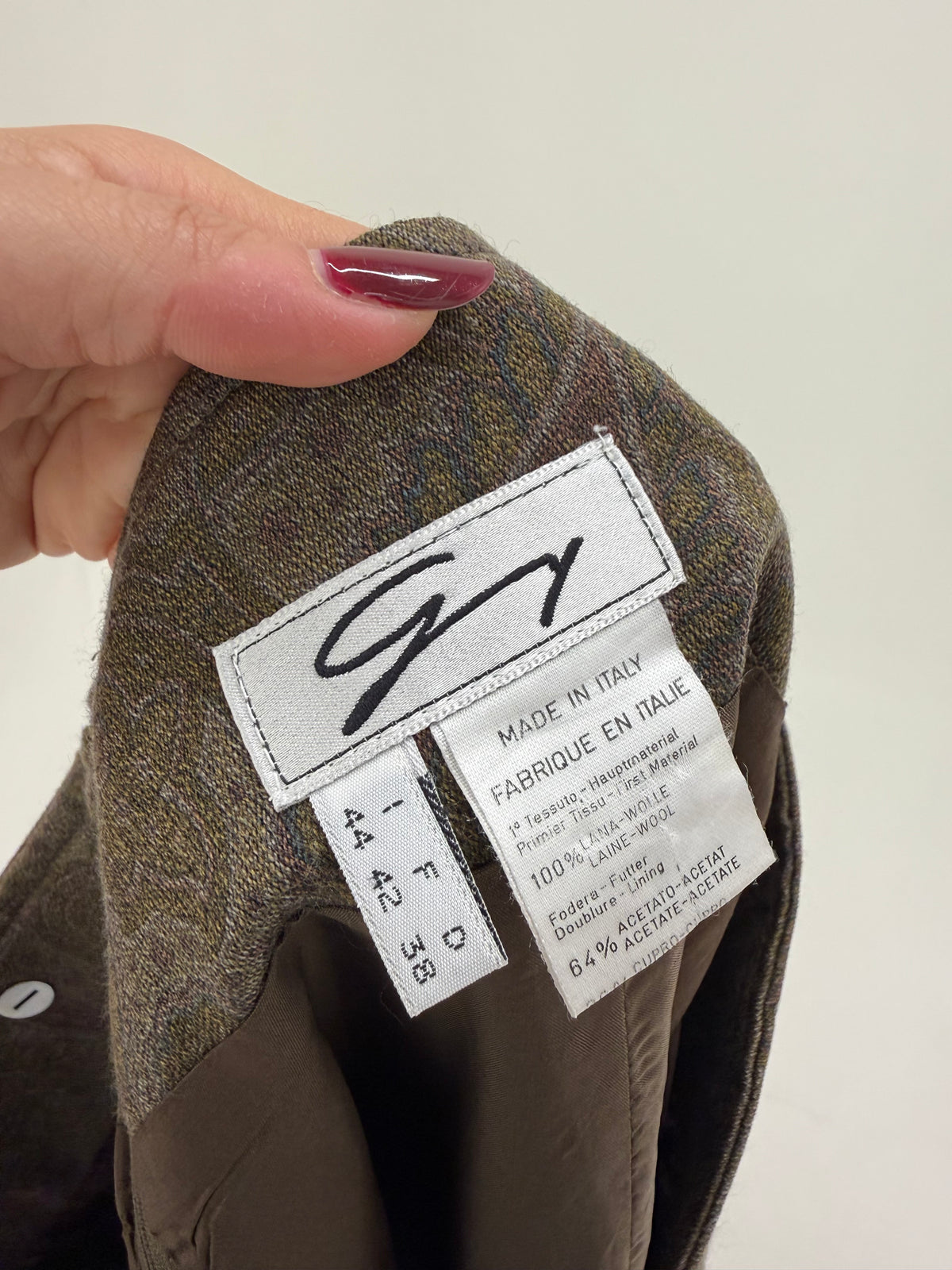 Fustă Genny ultra luxury din lana extrafina cu print paisley și talie extrem de înaltă