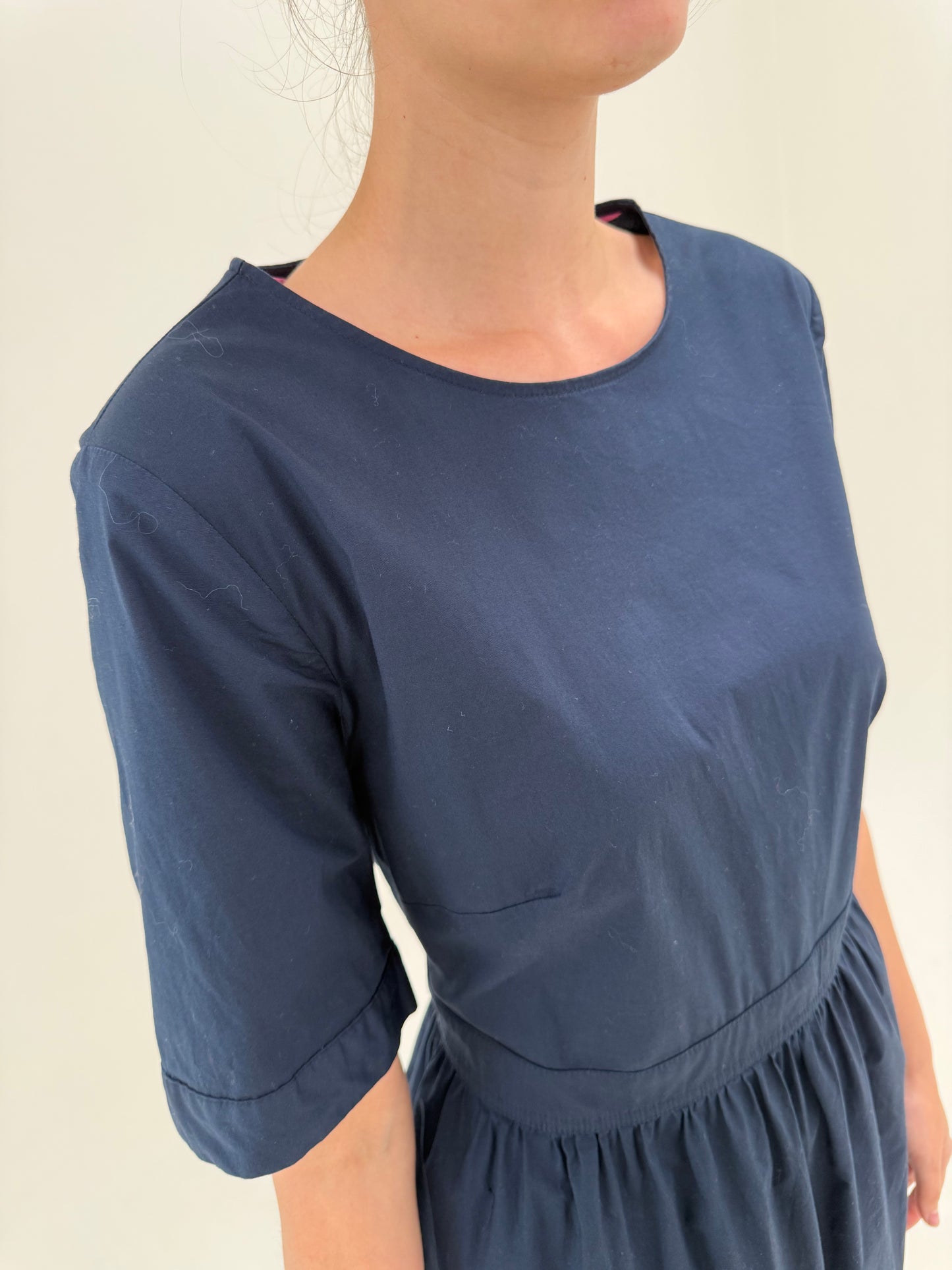 Rochie Navy cu talie marcată ultra înaltă din bumbac premium ultra confort