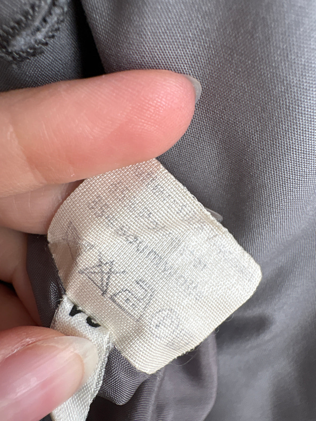 Trench vintage petite din gabardină cu închidere metalică argintie slate gray