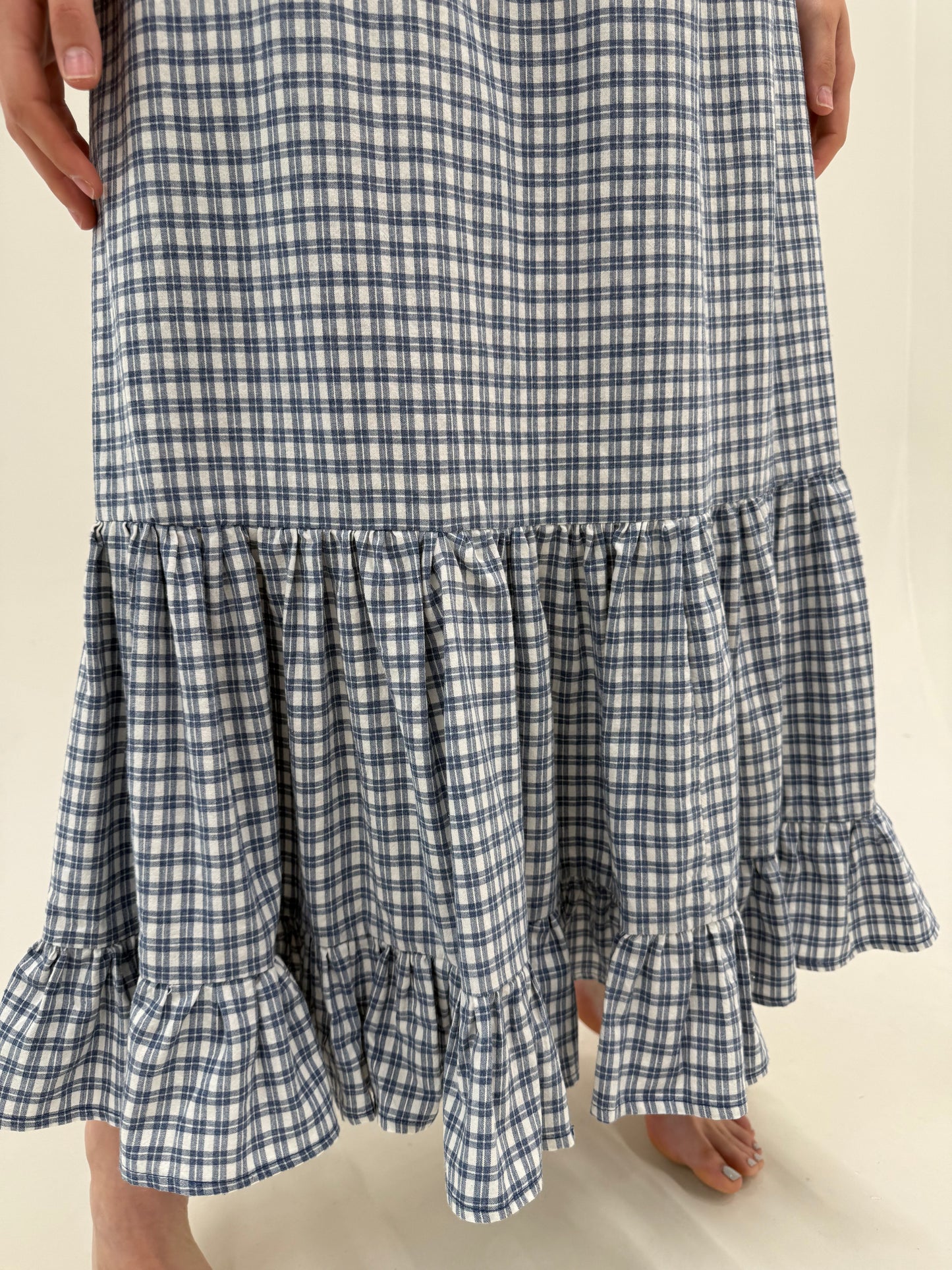 Fustă gingham maxi de brand luxury Sportalm din pânză cu talie elastică