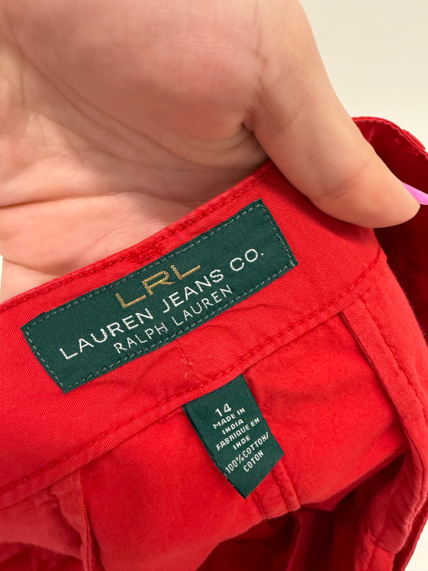 Pantaloni Ralph Lauren din bumbac în croi clasic