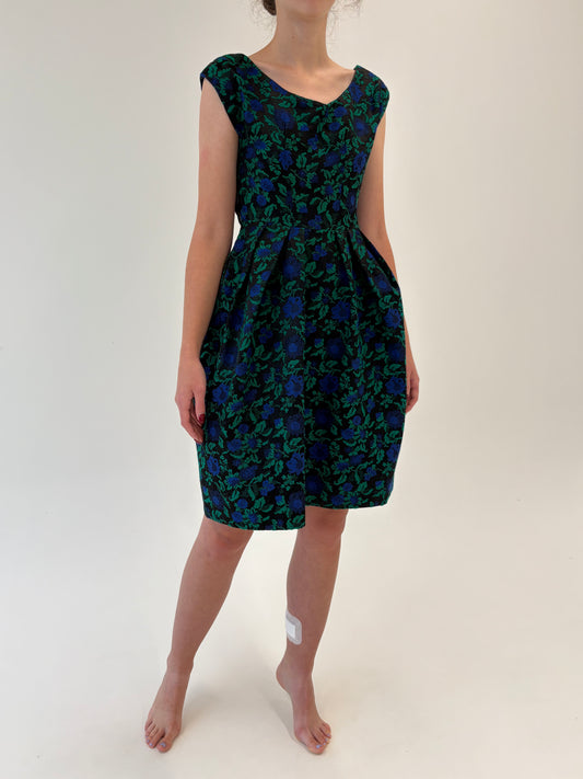 Rochie Old vintage de colecție din anii 50 din brocart de lana