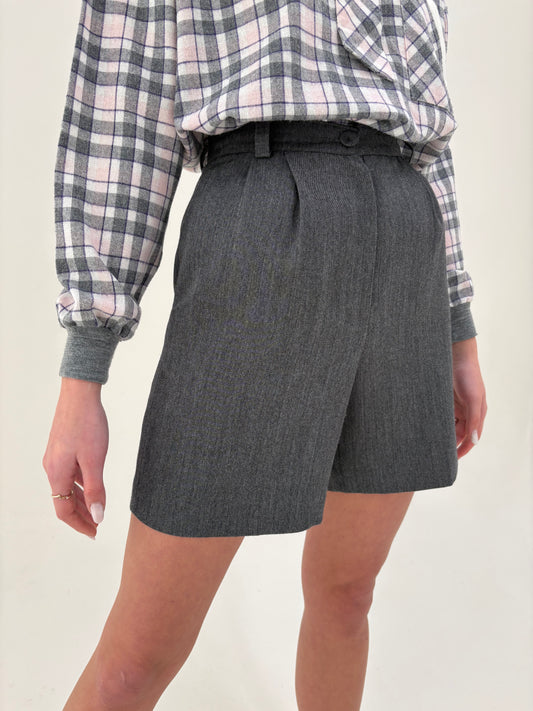 Pantaloni din lana extrafina cu talie ultra înaltă și pense