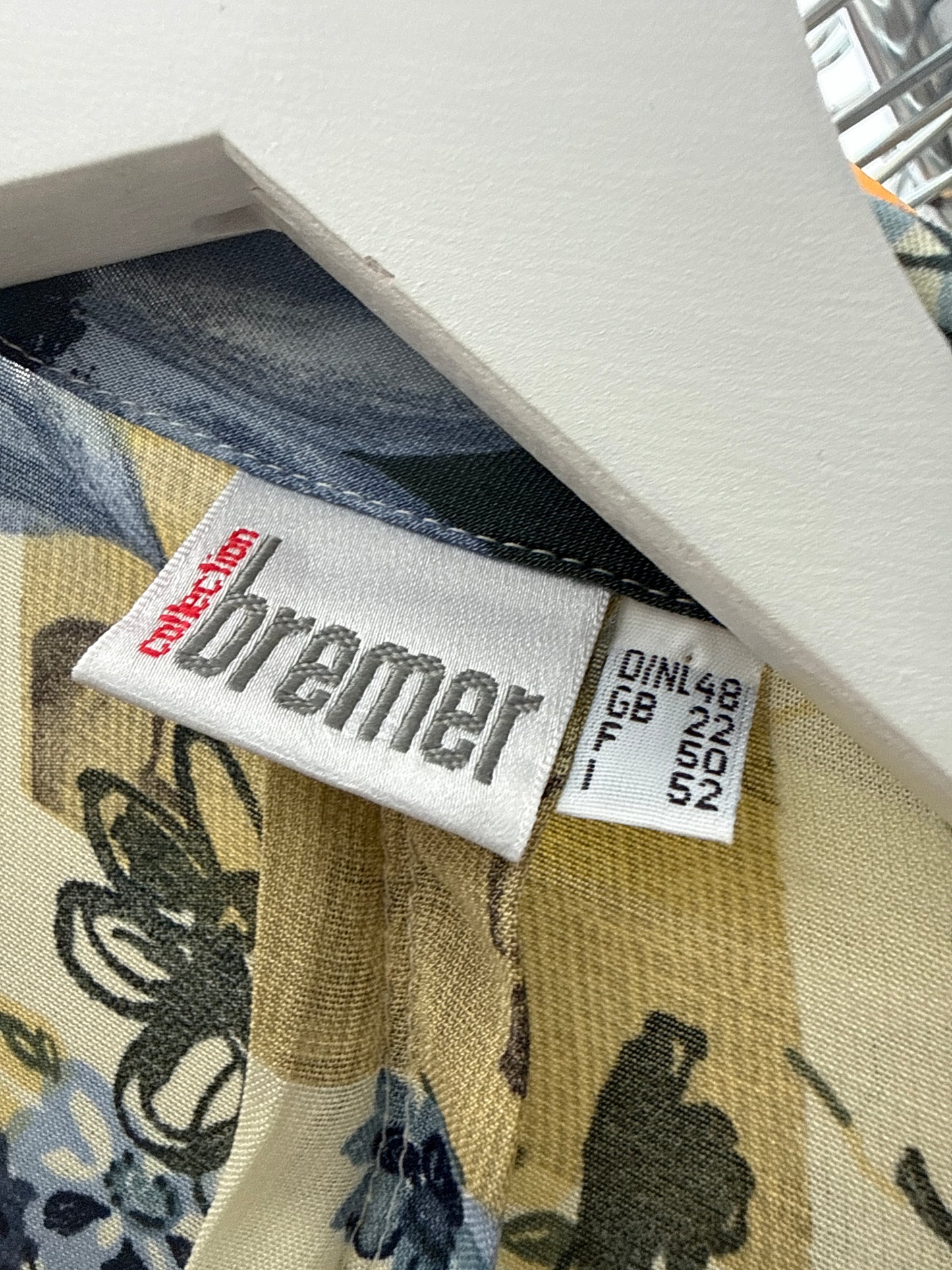Set vintage super vaporos cu print floral în nuanțe de albastru