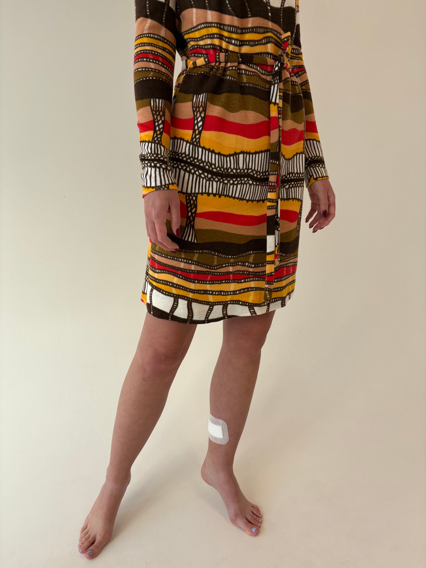 Rochie Old vintage de colecție-început de ani 70 cu talie reglabilă