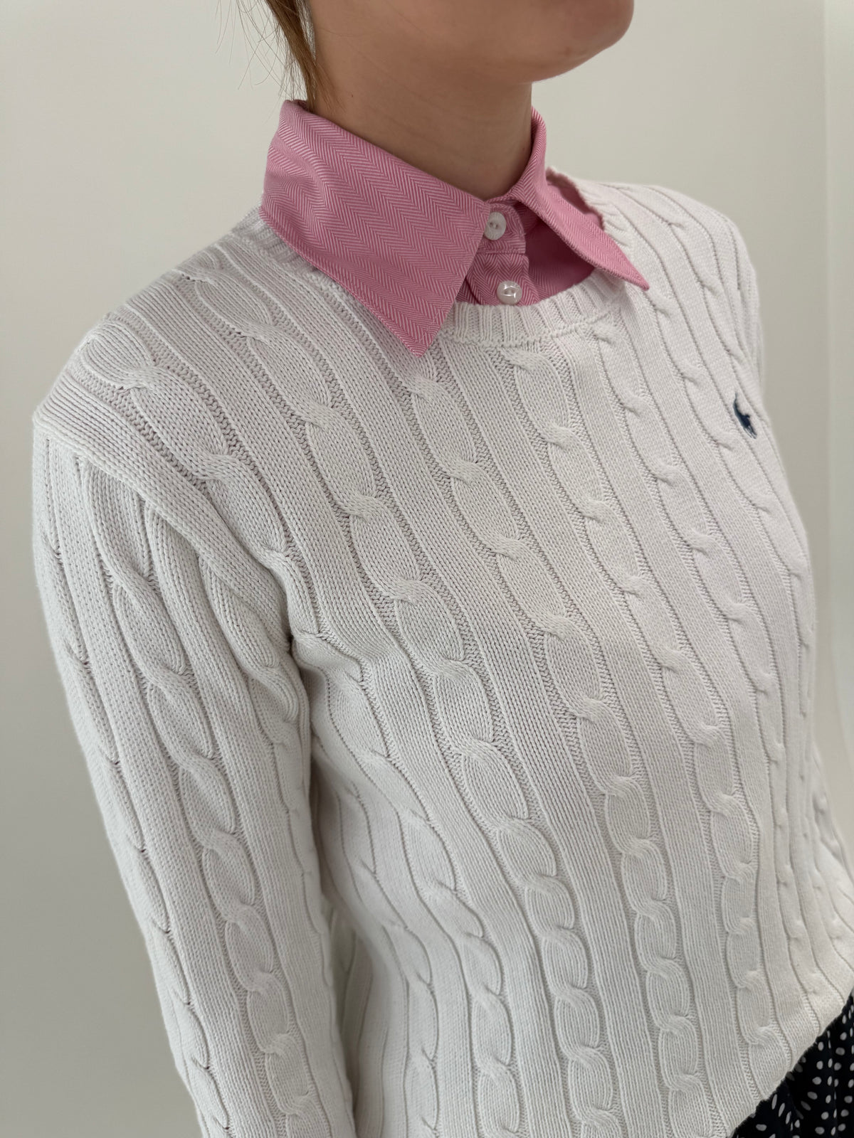 Cable knit clasic Polo Ralph Lauren din bumbac de gramaj mare