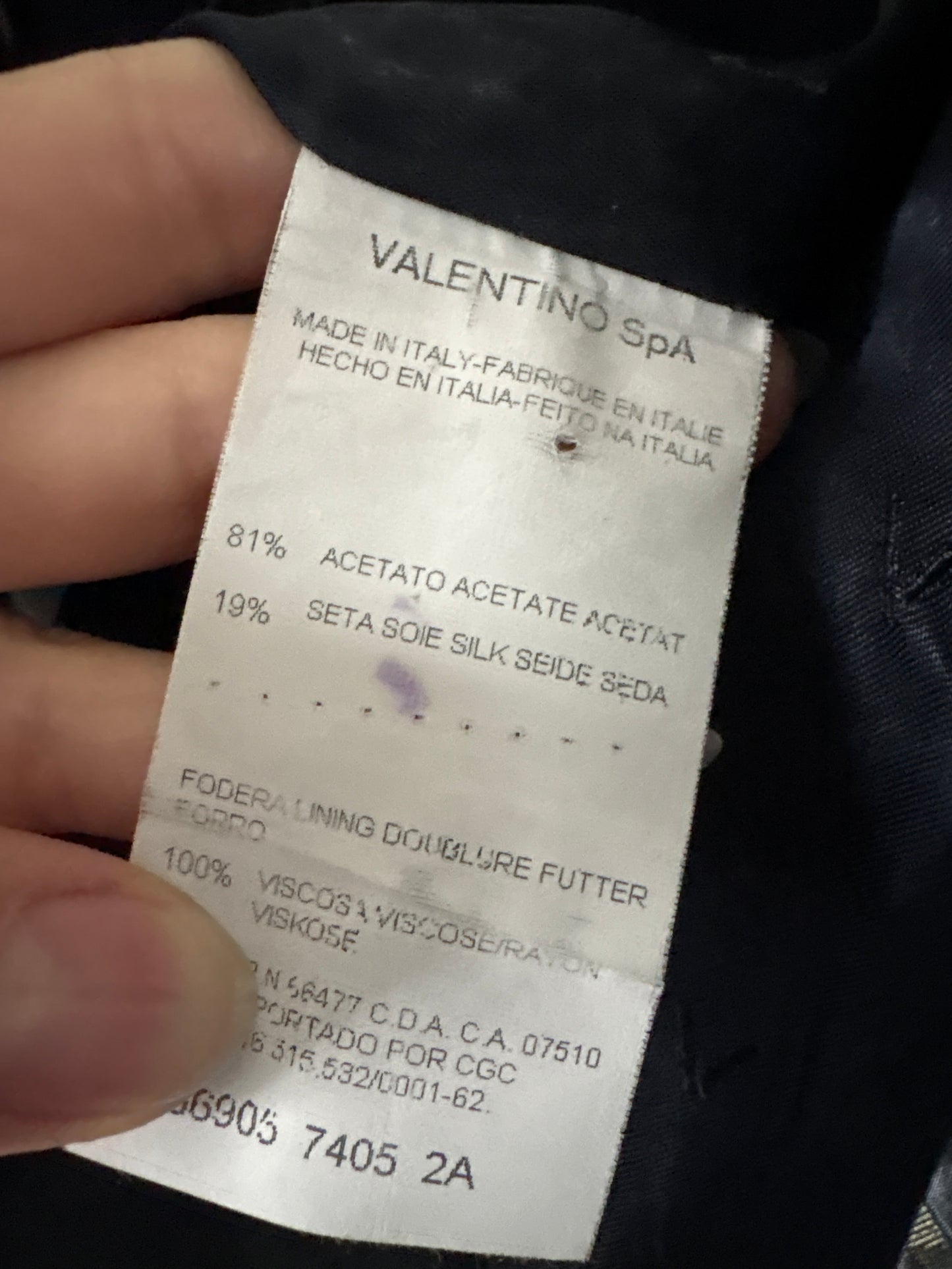 Sacou Valentino din mix de mătase naturală cu talie marcată reglabilă