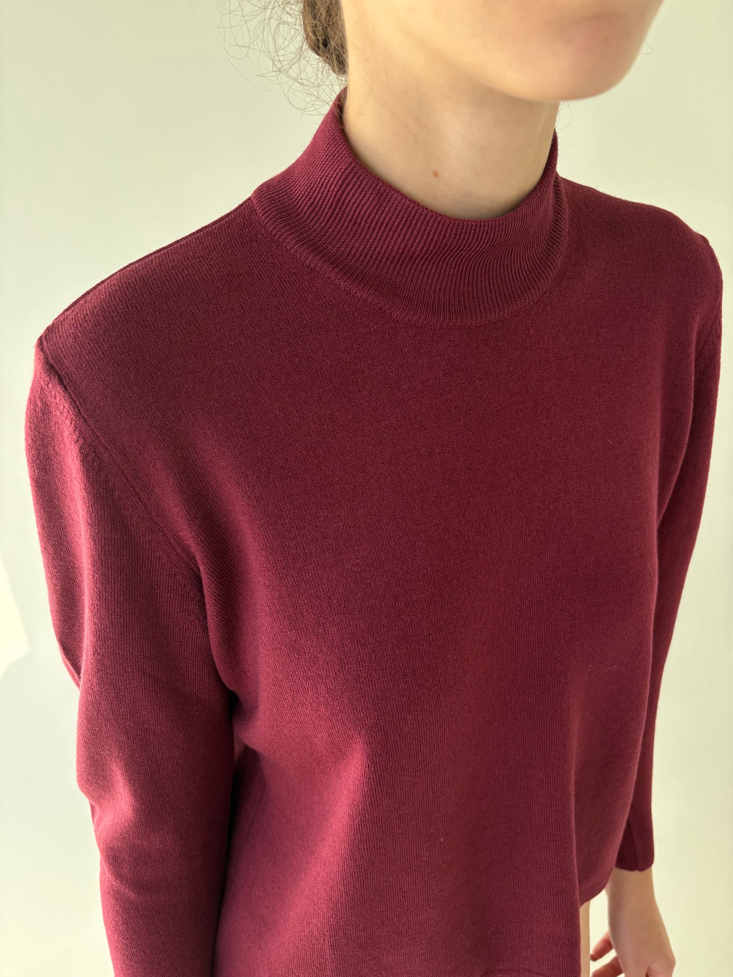 Maleta petite italian burgundy din lana merino extrafina