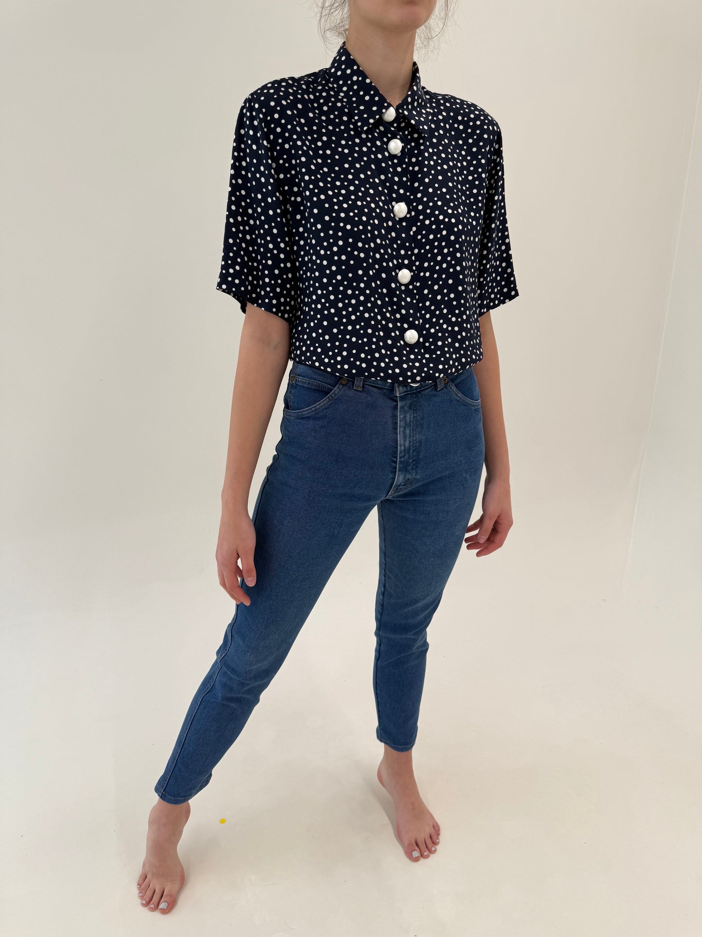 Jeans vintage Levi’s ultra modelatori cu talie înaltă classic wash