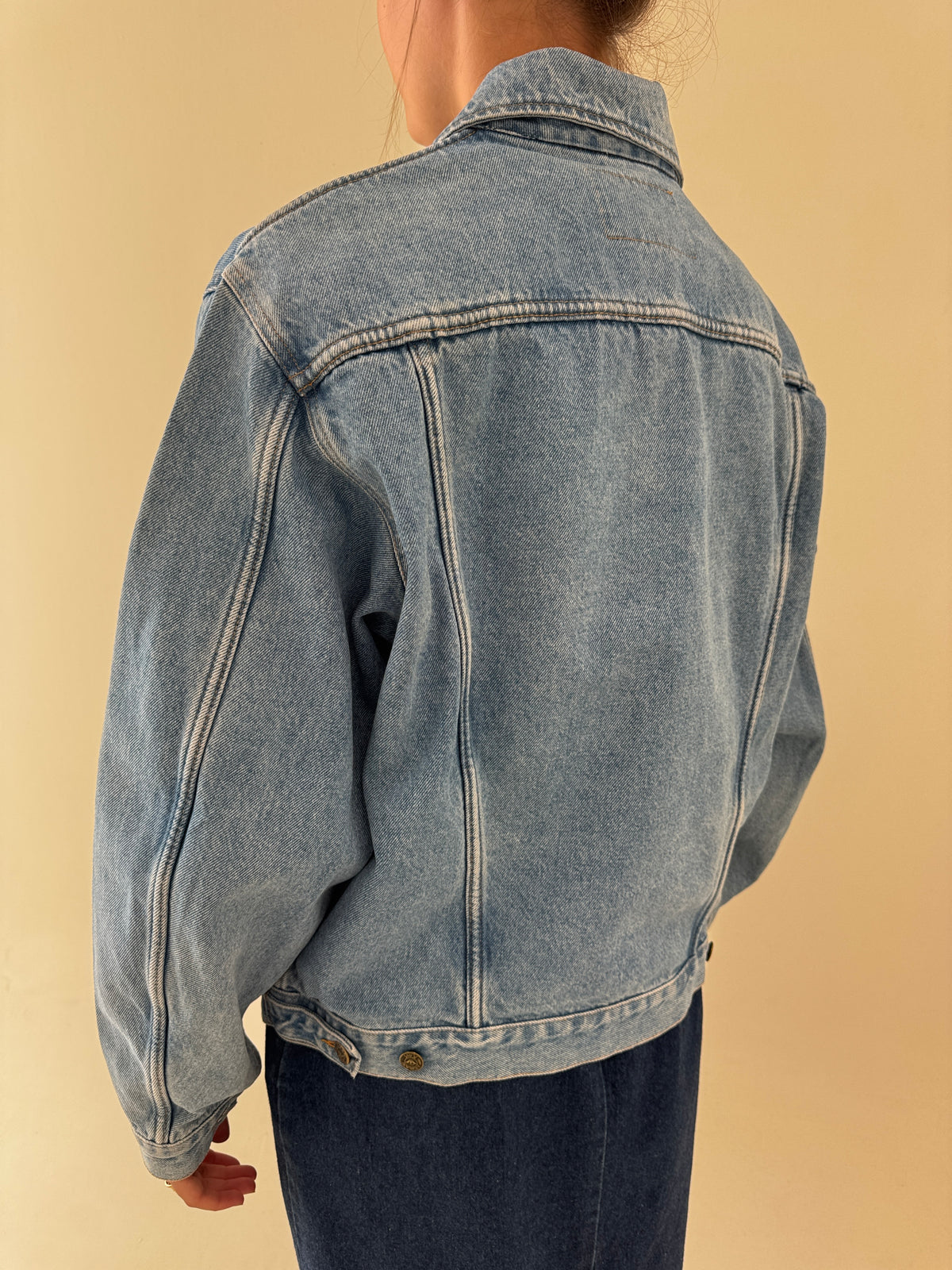 Geaca Armani vintage tall din jeans de bumbac structurat