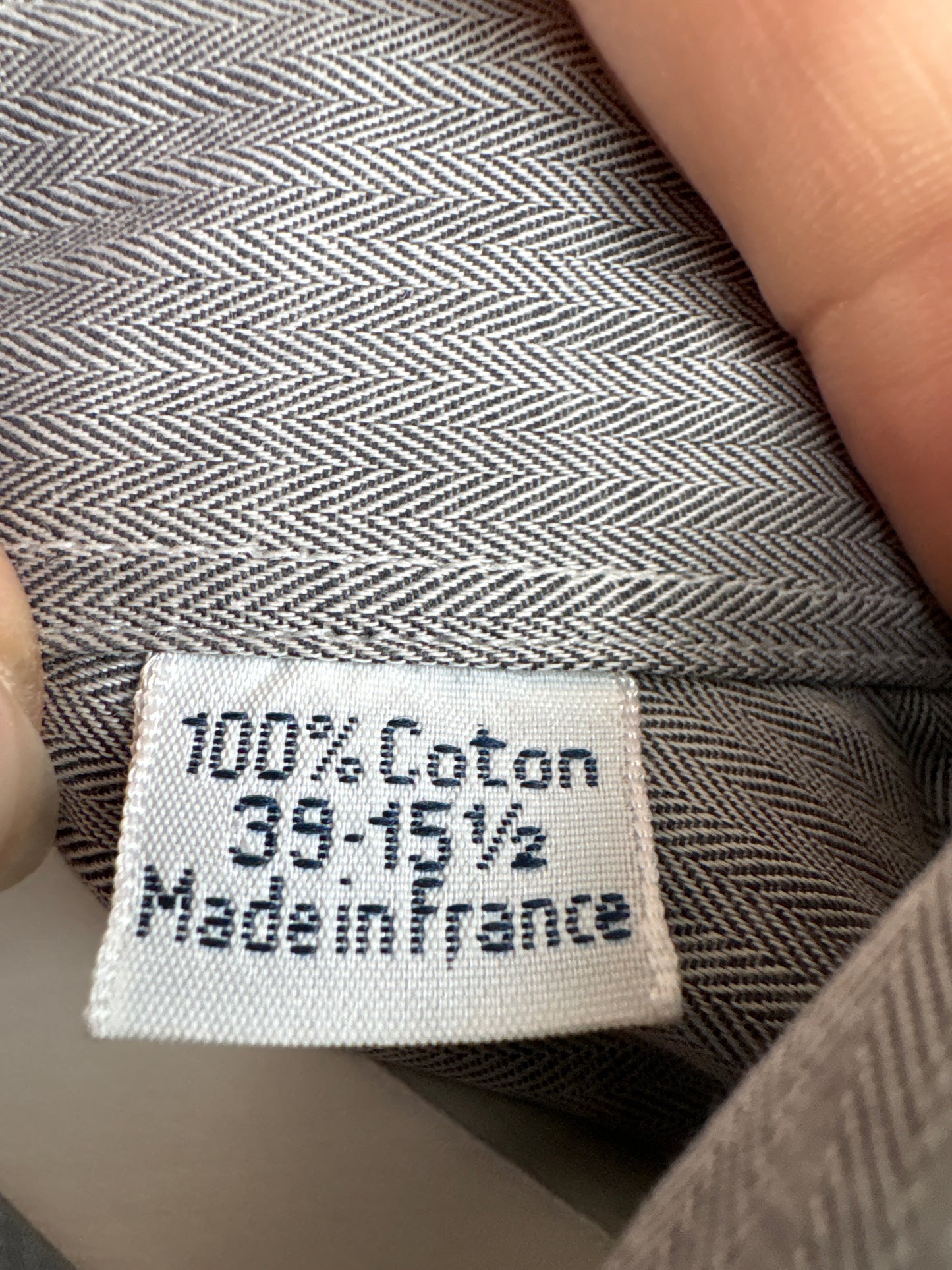 Cămașa Burberry vintage din poplin excepțional Chevron silver gray