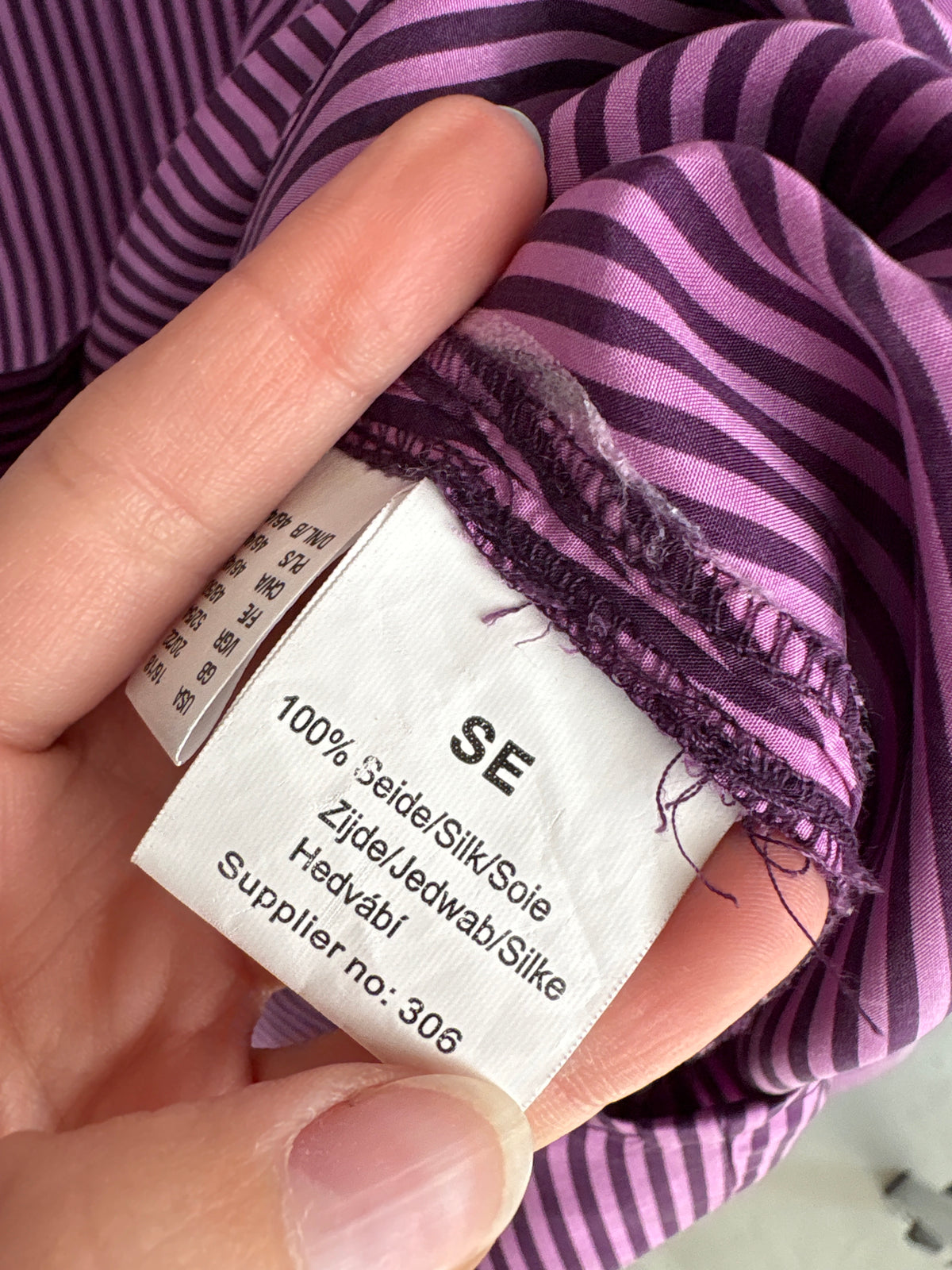 Cămașa din twill plin de mătase naturală cu dungi dark violet