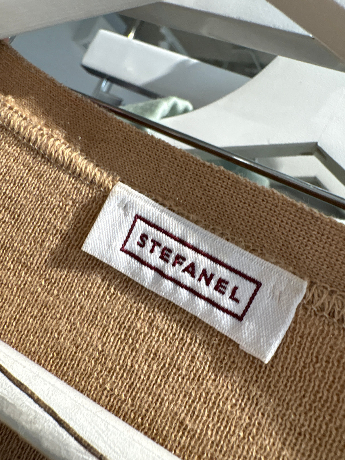 Cardigan camel Stefanel din lana extrafina