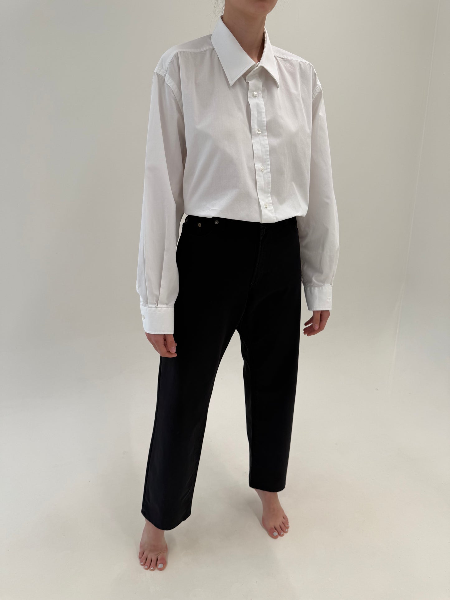 Pantaloni negri luxury Gianfranco Ferre clasici ultra confort modelatori de vară