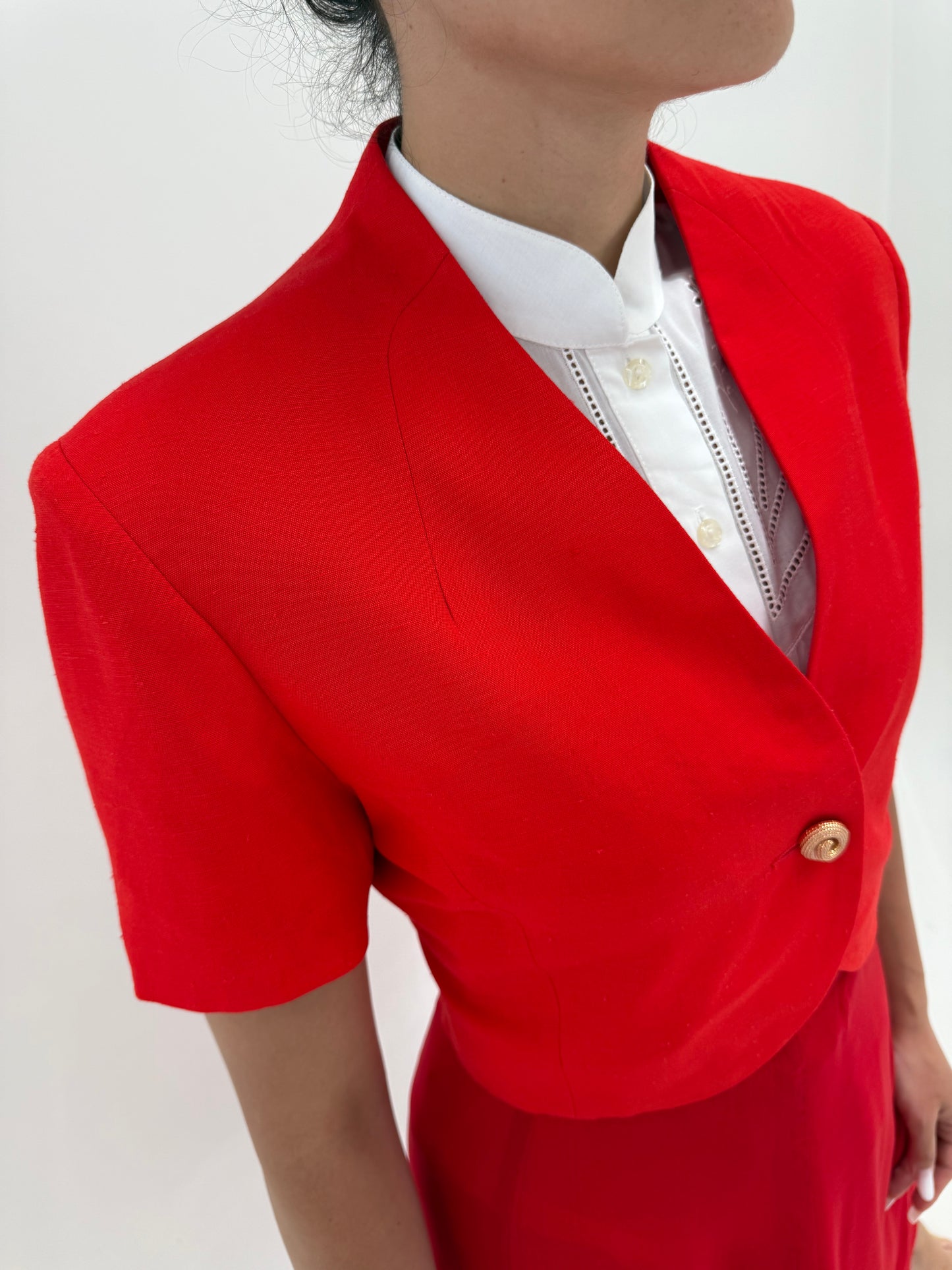 Sacou italian excepțional din în în croi cropped minimalist
