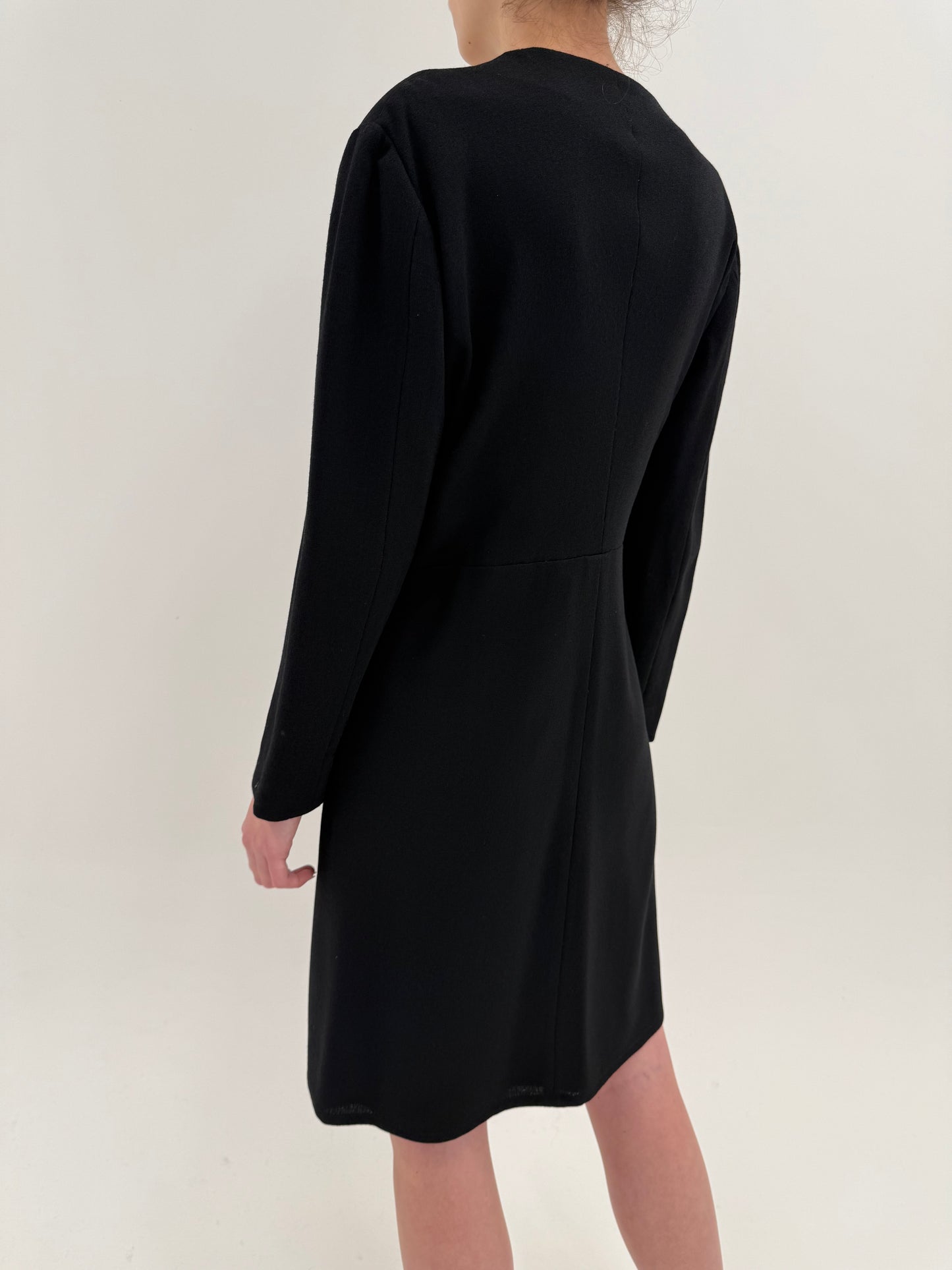 LBD vintage petrecută cu aplicații din worsted wool extrafin