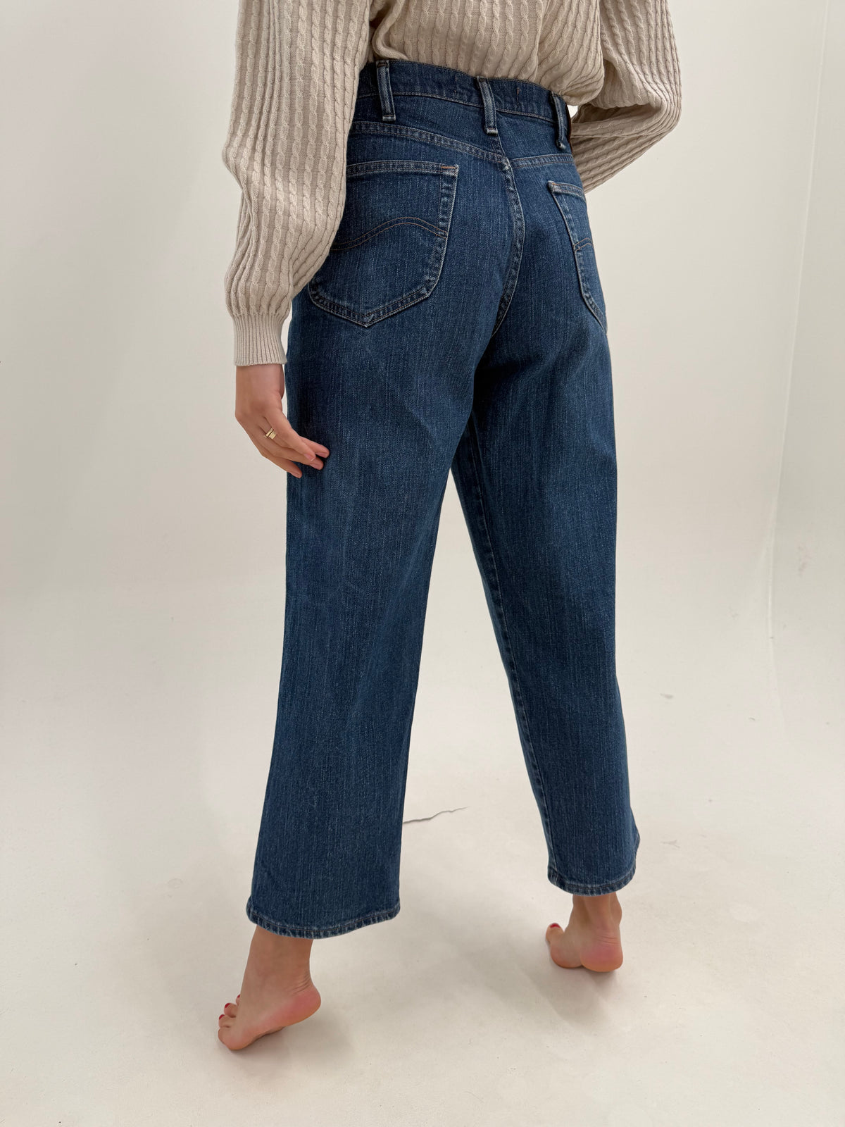 Jeans vintage premium relaxed fit din bumbac gros confort classic wash