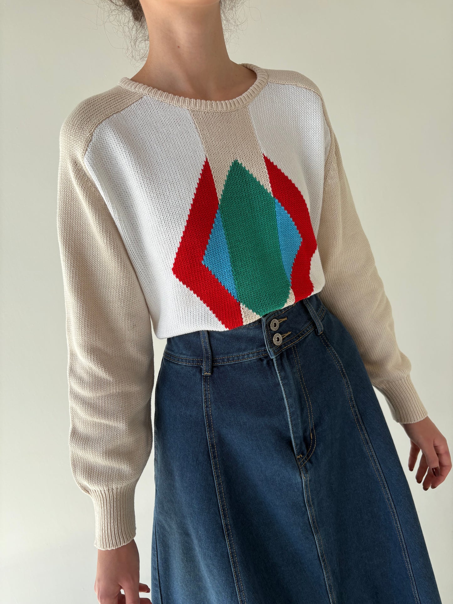 Bluză vintage premium italiană din jerse de gramaj mare
