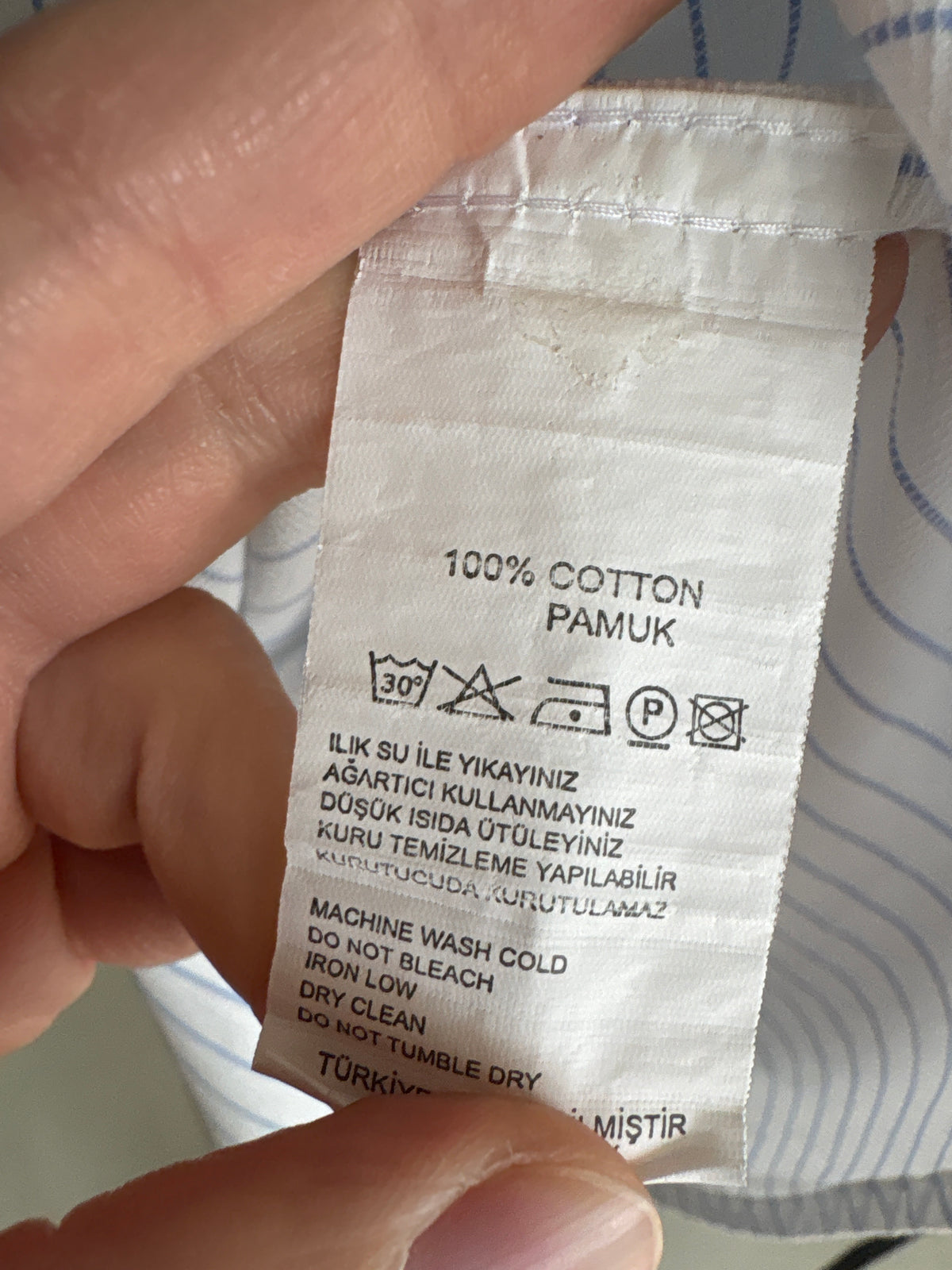 Cămașa luxury Etro din poplin gros texturat de bumbac cu dungi fine baby blue
