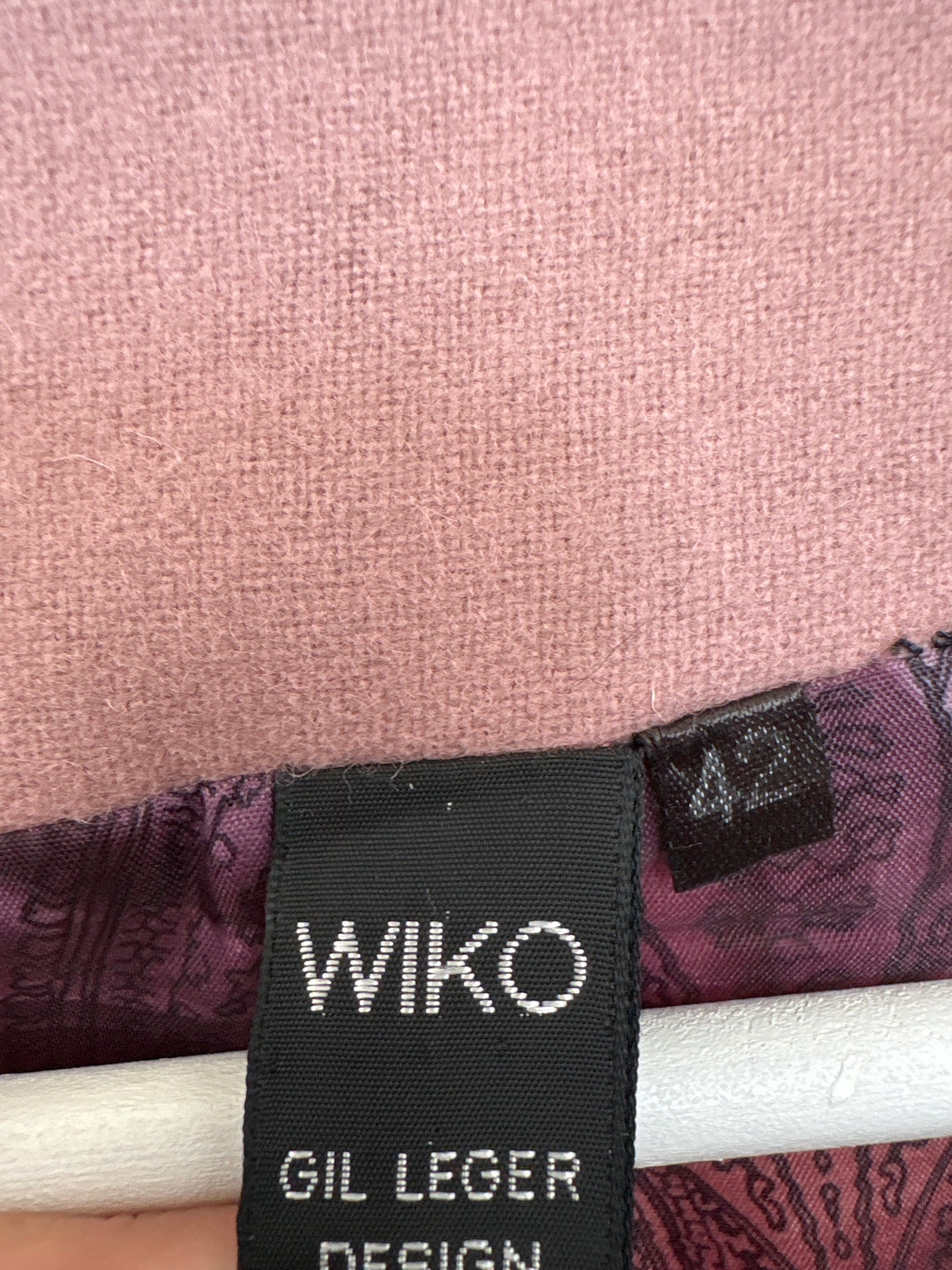 Sacou cambrat vintage old rose pink din lana extrafina