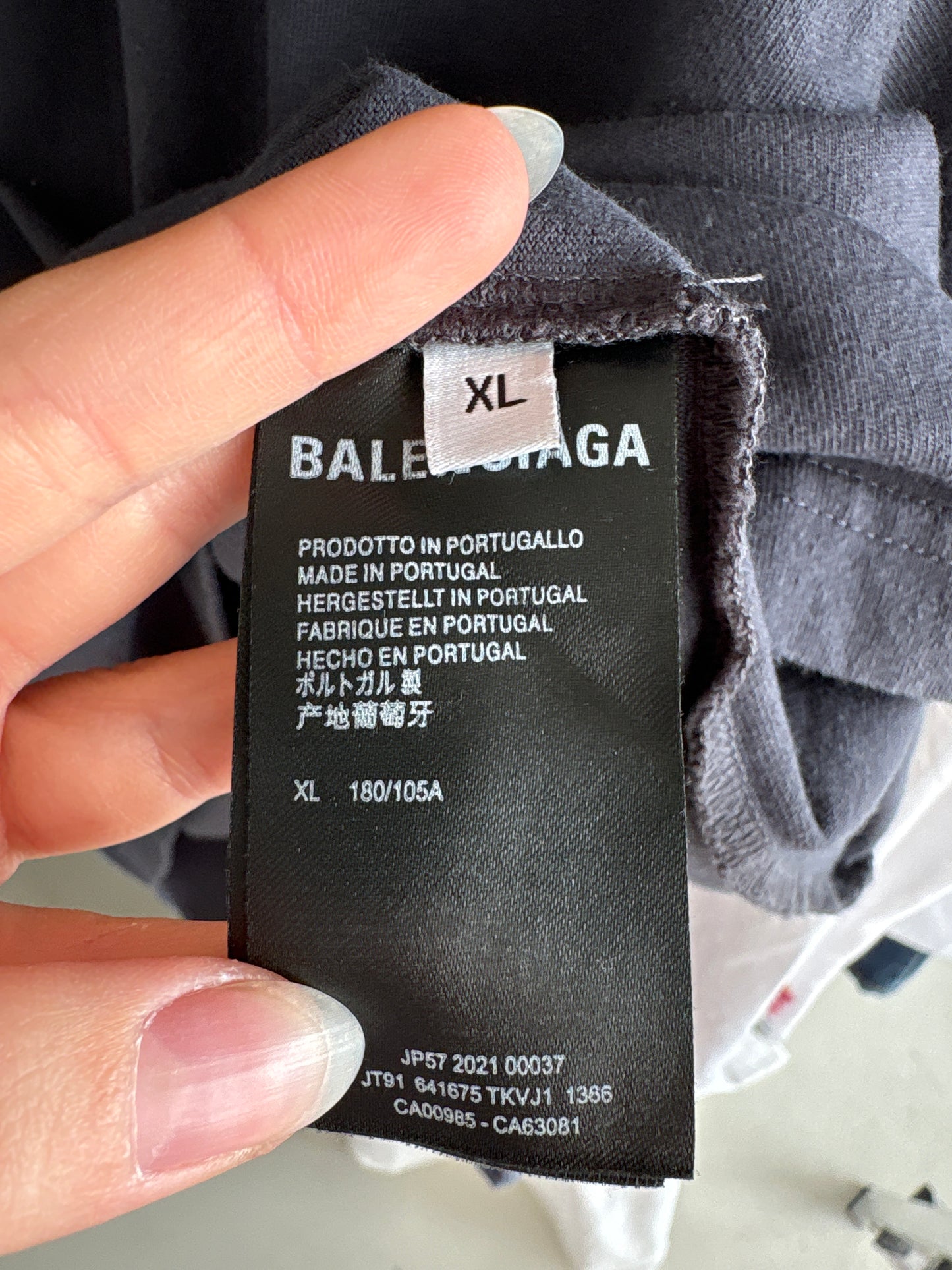 Tricou Balenciaga unisex oversized petrol gray din bumbac excepțional de gramaj mare