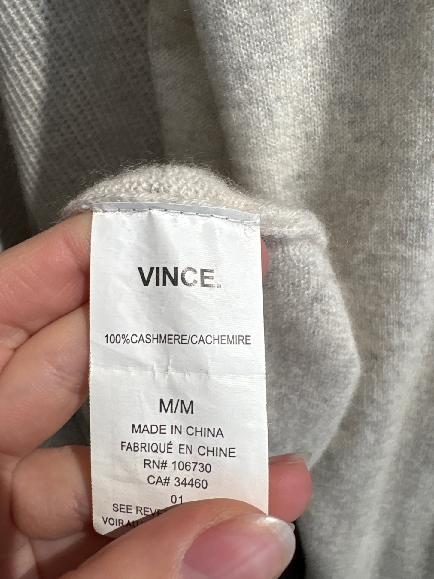 Pulover luxury Vince din cașmir excepțional off white